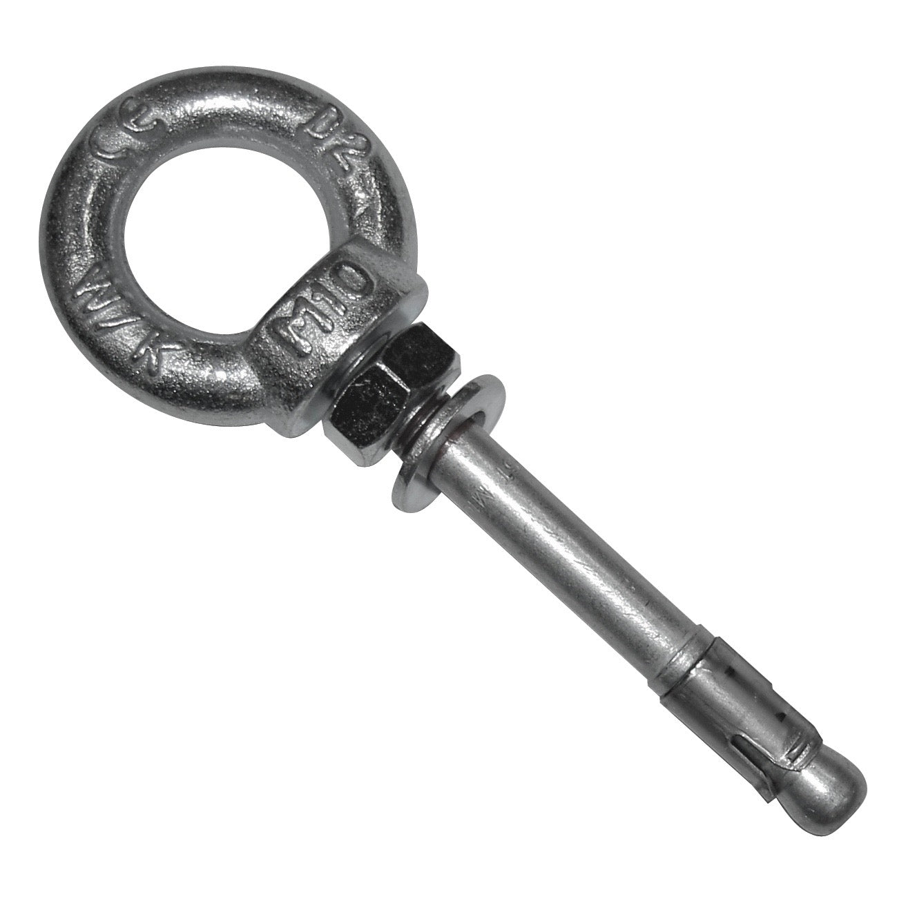 Schlaganker-Set mit Ringmutter zur Befestigung von Hängematten an Betondecken – robuster Dübel mit 10 mm Bohrdurchmesser für maximale Stabilität.