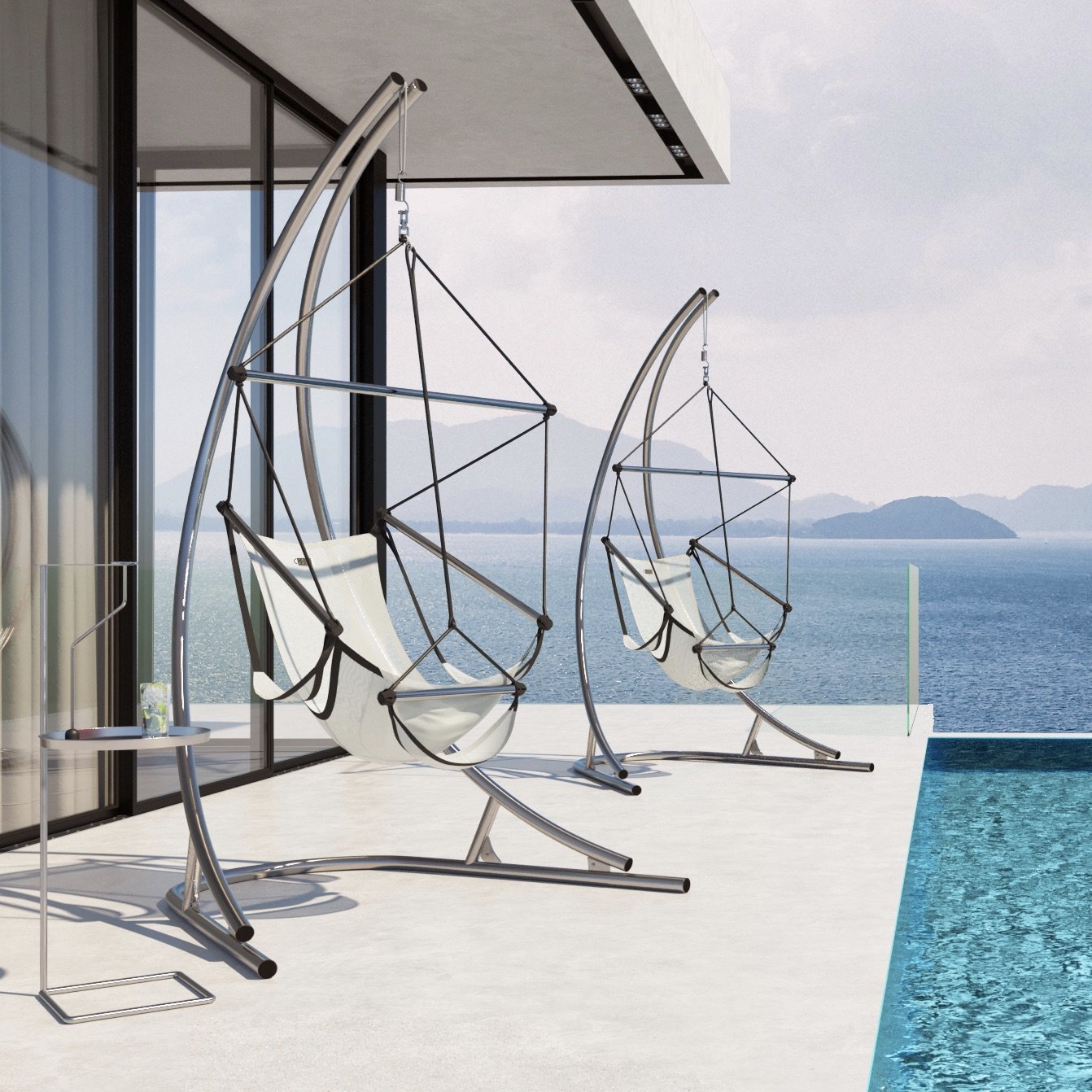 Hanging chair stand SOLA stainless steel