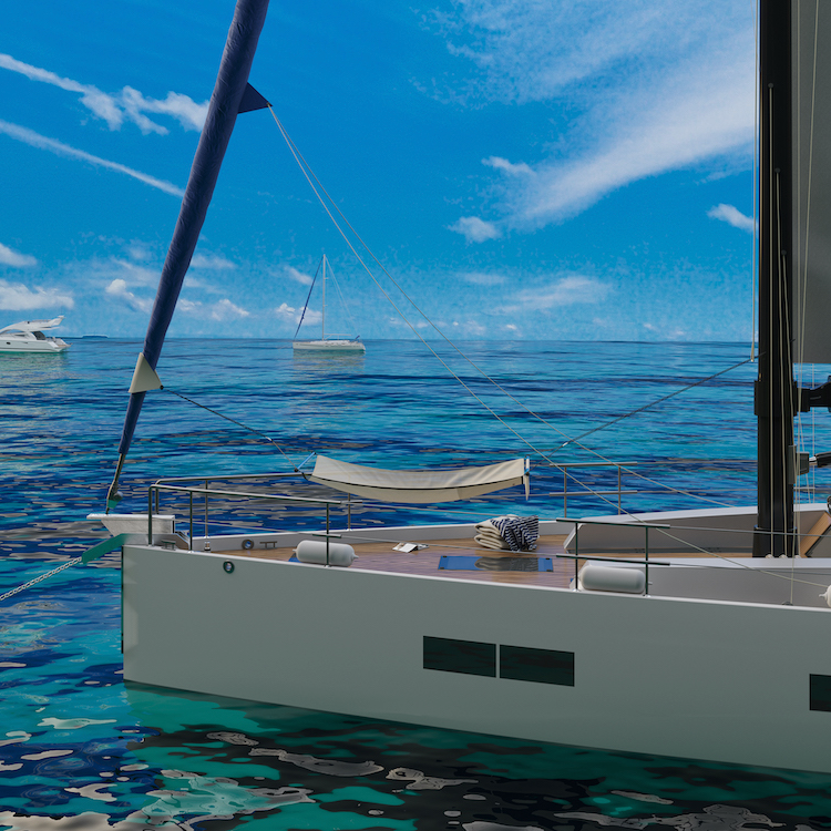 Outdoor-Hängematte auf einem Segelboot – ideal für entspannte Stunden auf hoher See