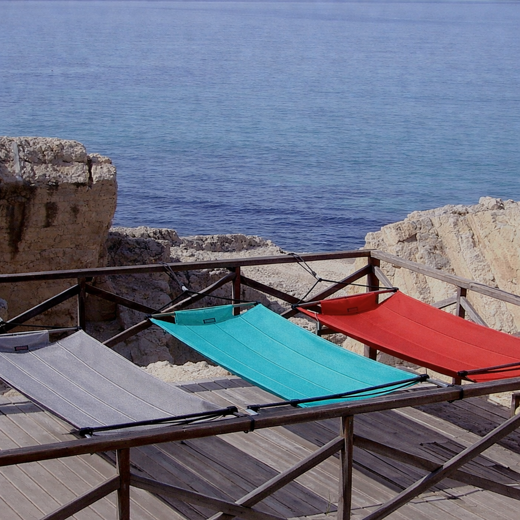 Hamaca COMBO, resistente a la intemperie, a rayas 