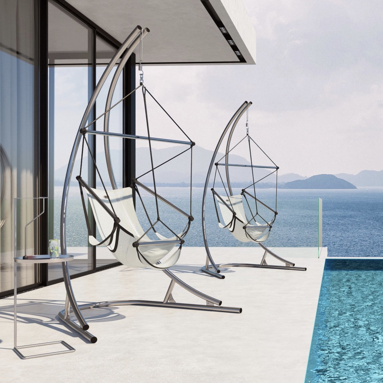 Hanging chair stand SOLA stainless steel 