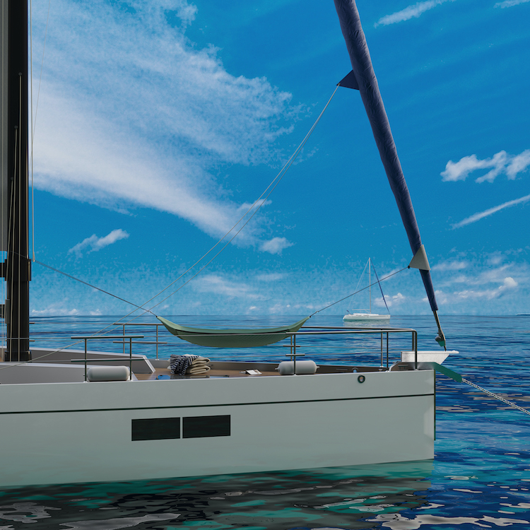 Wetterfeste Outdoor-Hängematte auf Segelyacht – entspannen mit Meeresrauschen

